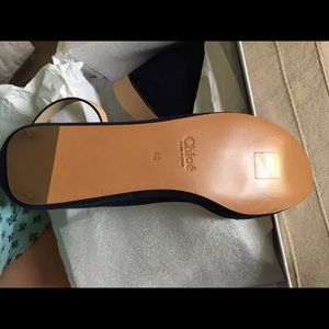 Brand New! Chloe wedge. made of suede navy blue.